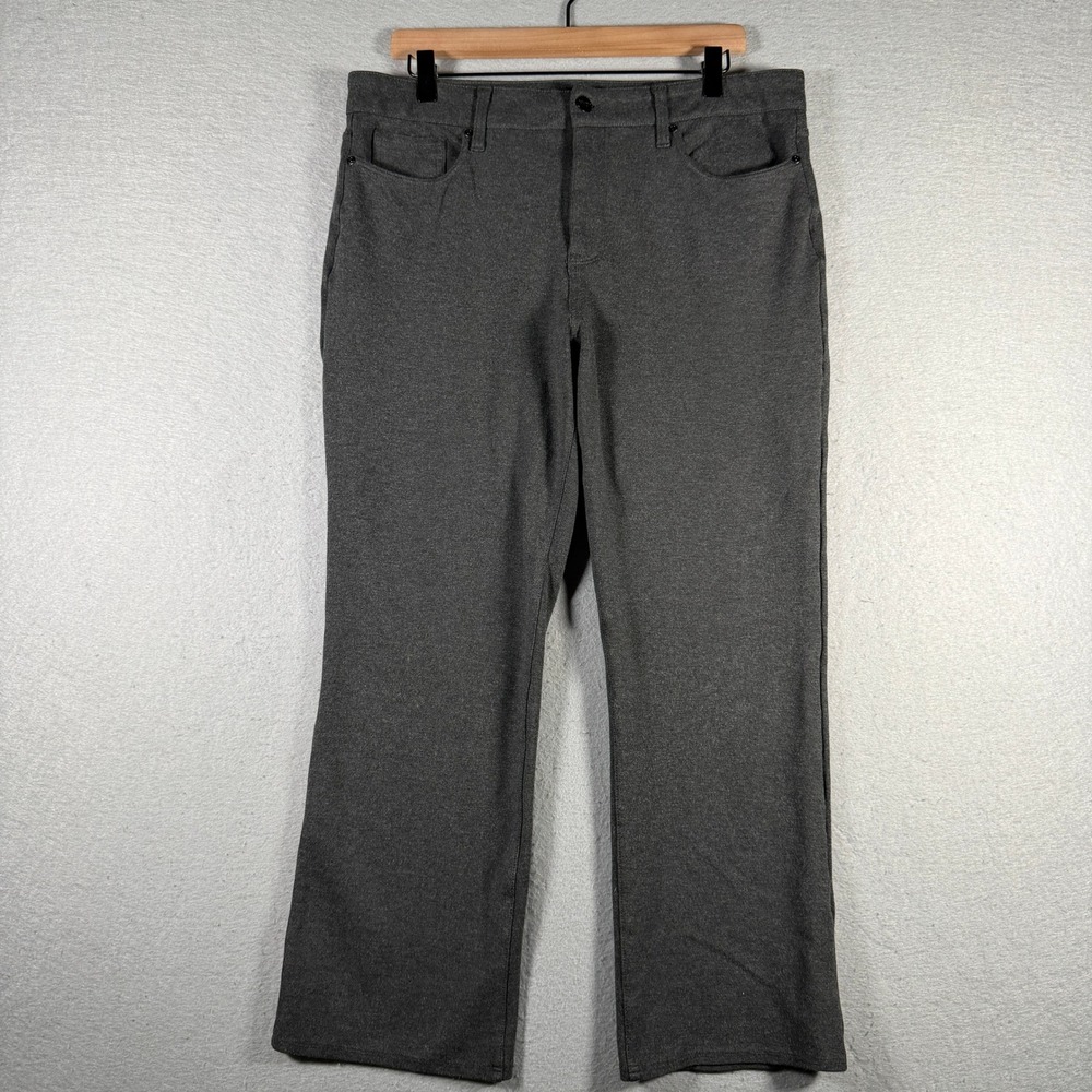NYDJ Sculpt-Her Charcoal Grey Wide Leg Lift Tuck Pull On Pants MCPPM2299 Size 14